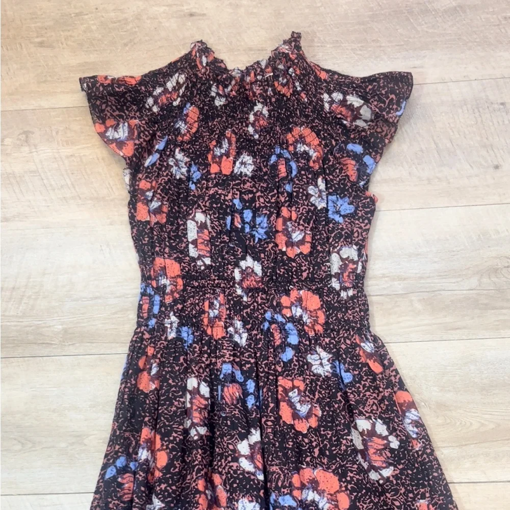 Cleobella Organic Cotton Floral Maxi Dress in Black w/ Pink & Blue Accents - Picture 6 of 10